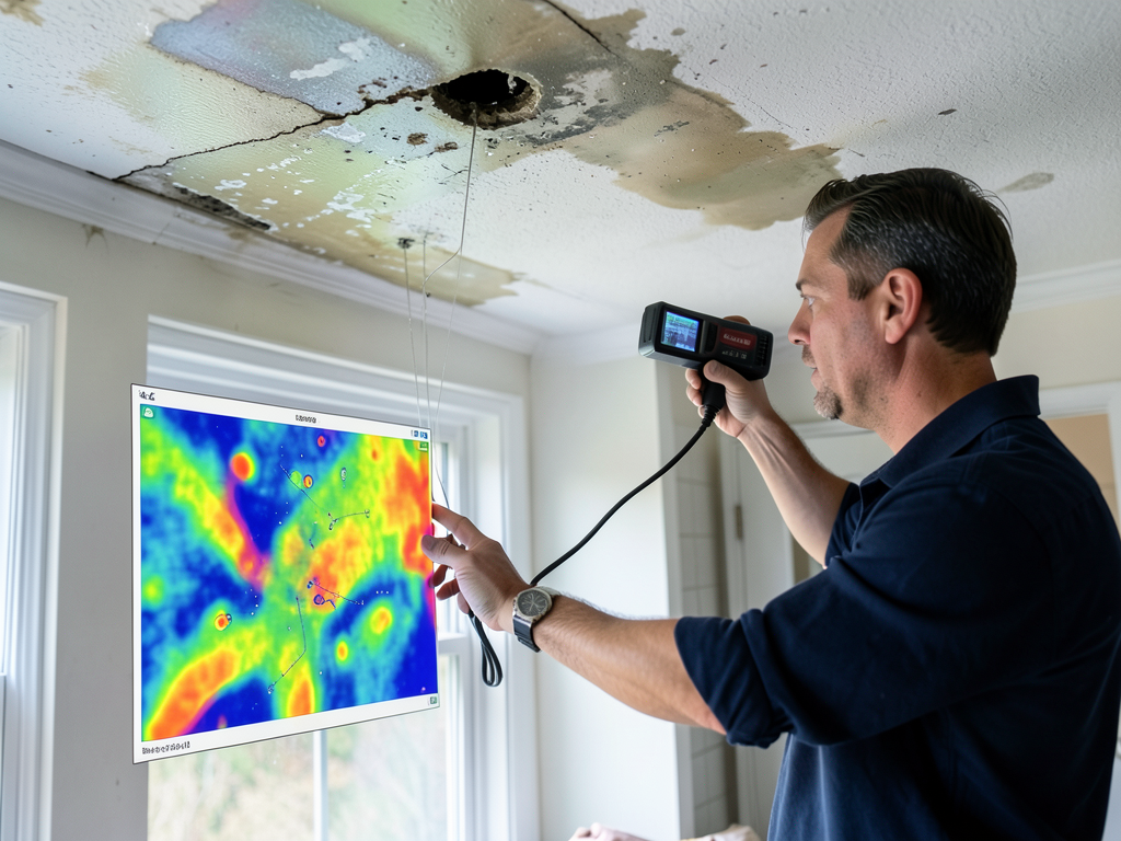 Professional ceiling water damage repair for blue