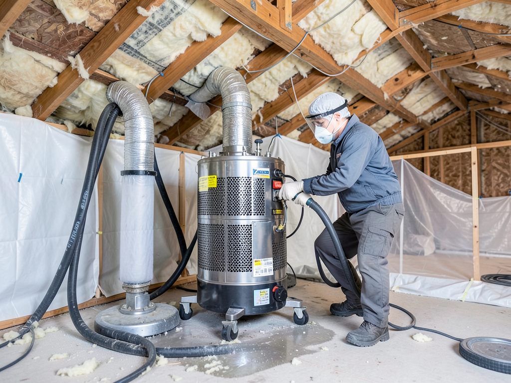 Replacing wet blown-in insulation in your Shawnee attic after a roof leak