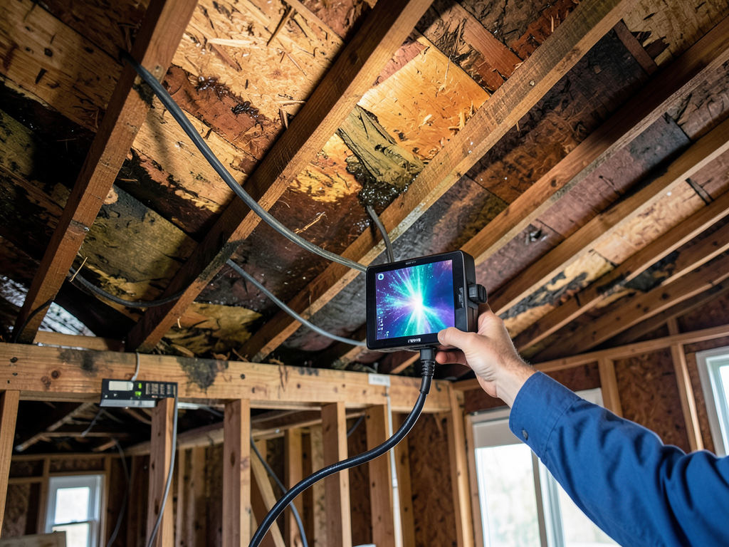 Replacing wet blown-in insulation in your Shawnee attic after a roof leak